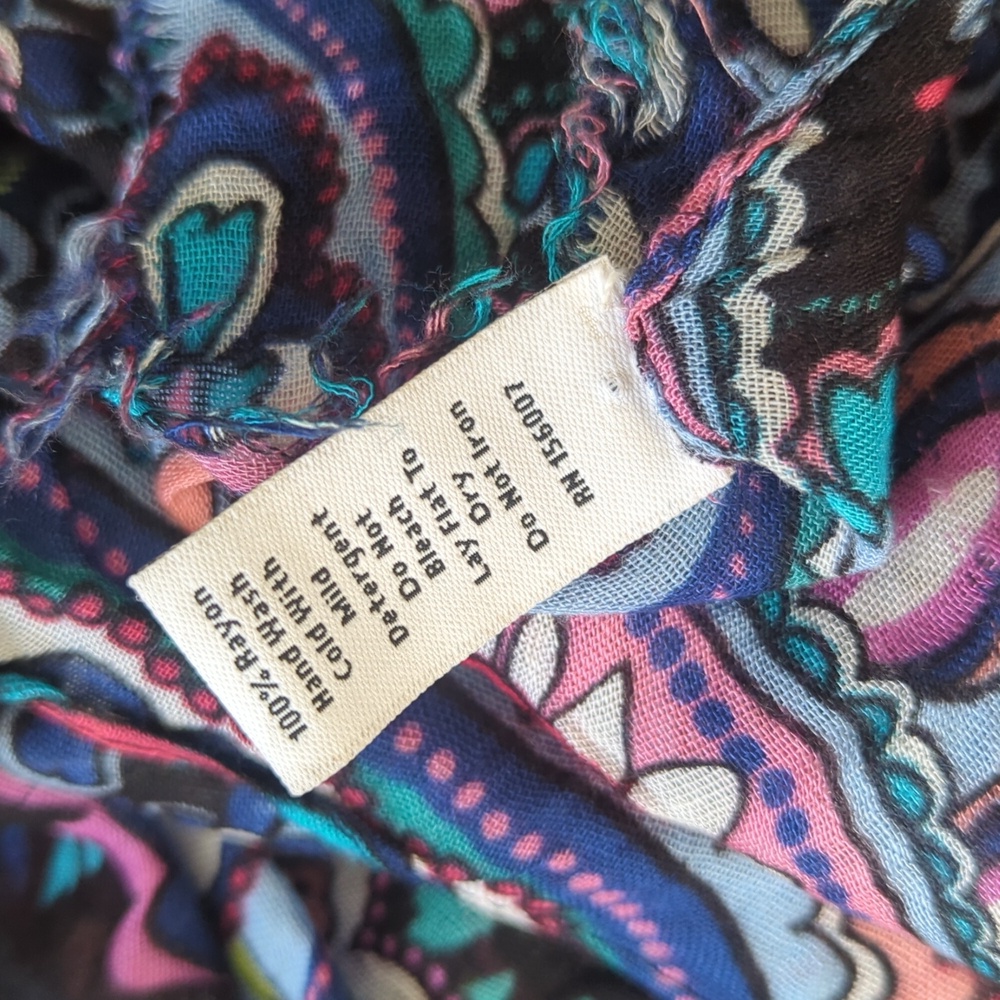 Vera Bradley | Multicolored Paisley Scarf Fringed - Picture 6 of 6